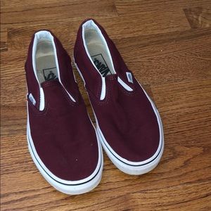 Vans. Never worn. Color: Burgundy